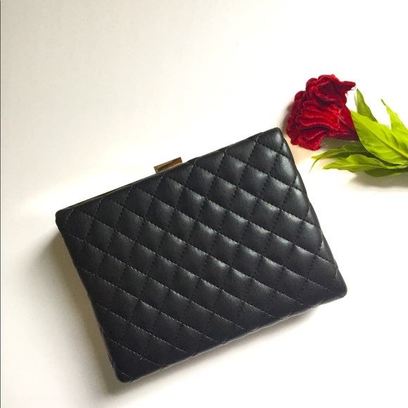 BAM Forever Black Quilted Crossbody/Clutch Handbag - Picture 2 of 3